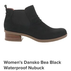 Dansko Bea Black Waterproof Nubuck Ankle Boot size 40